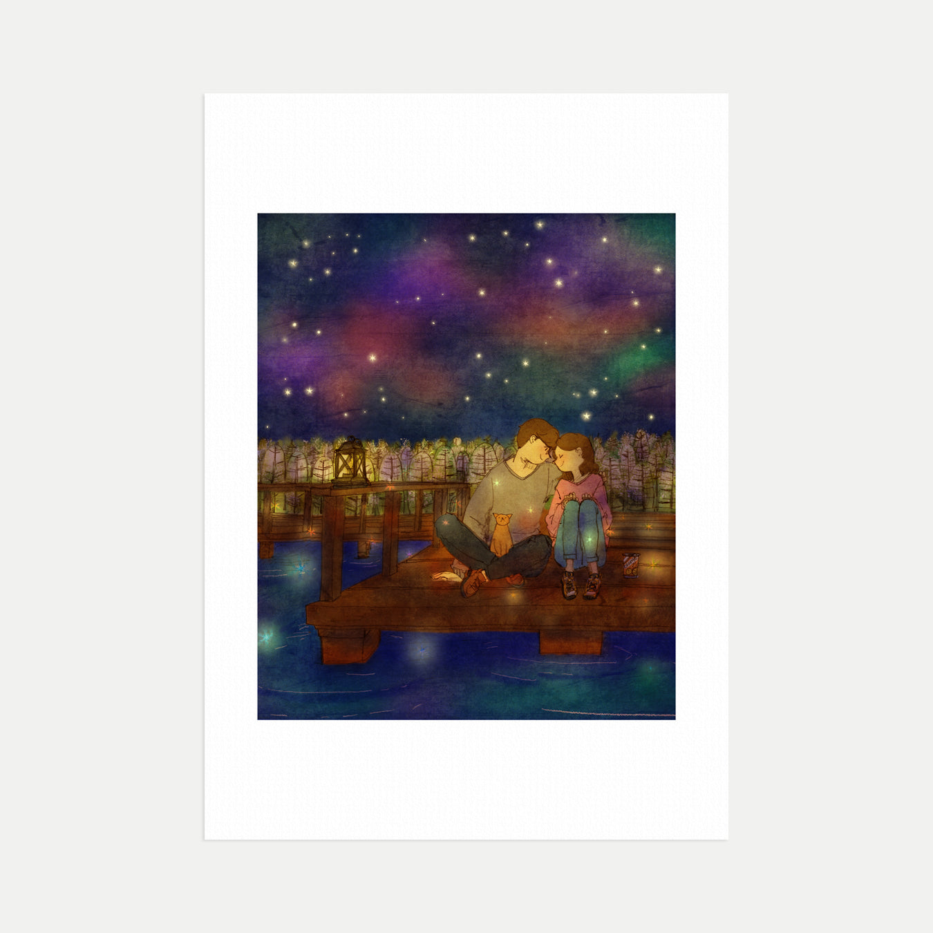 Night by the Lake - Art Print