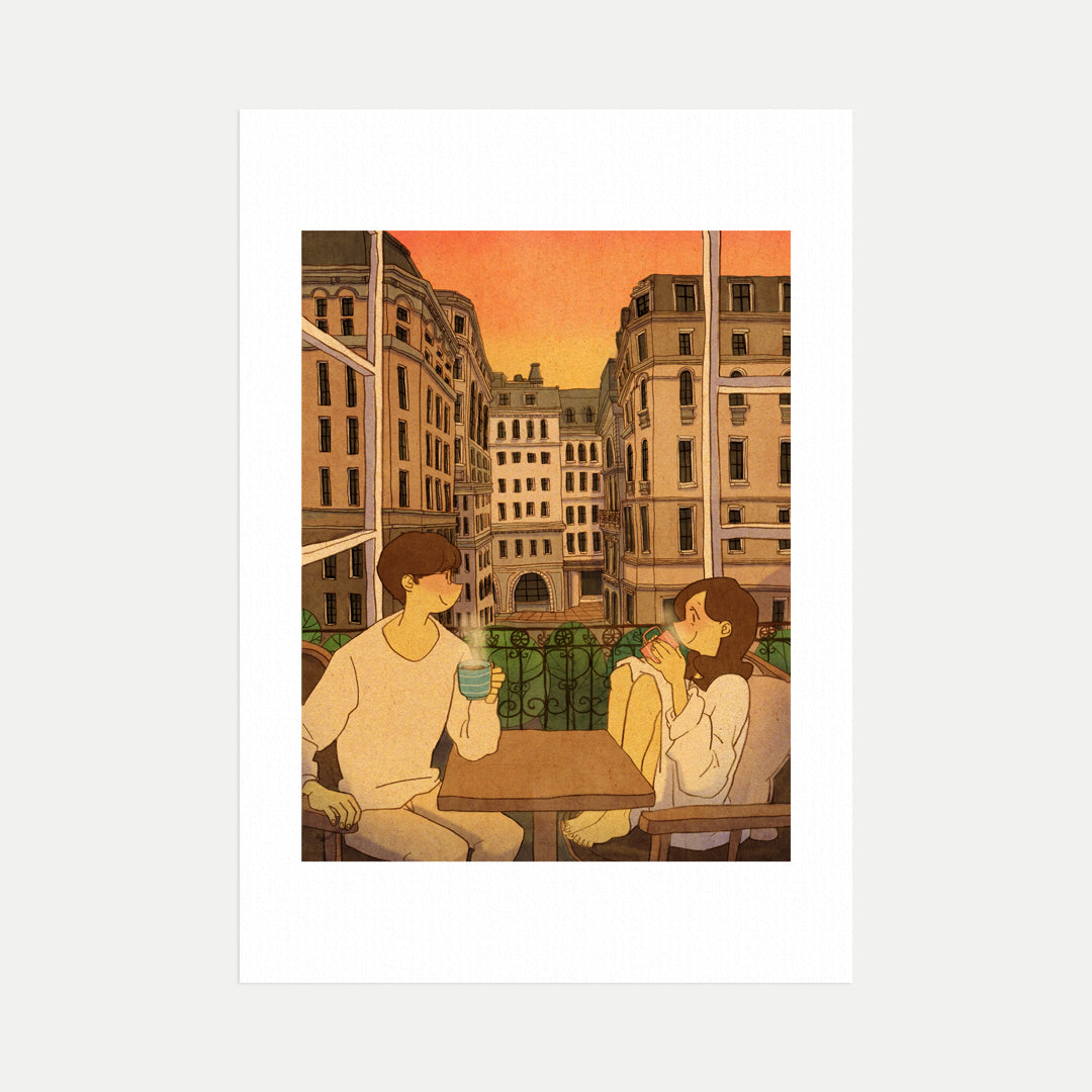 Morning Coffee Breeze - Art Print
