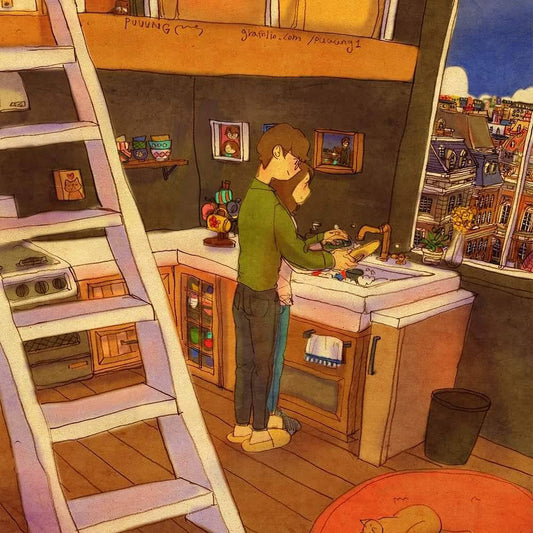 Doing the dishes together

See a full illustration...