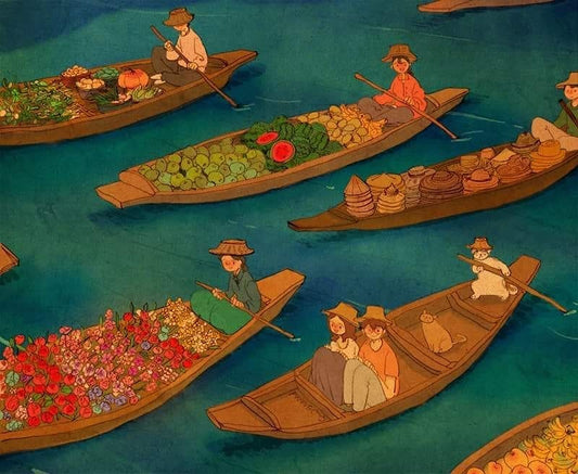 <Wherever we go>
Floating market, Damnoen Saduak, ...