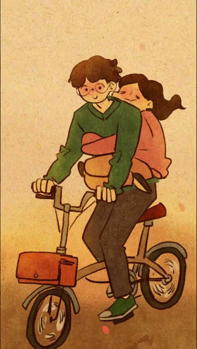 Riding a bike together