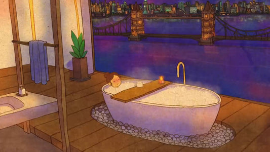 Taking a hot bath