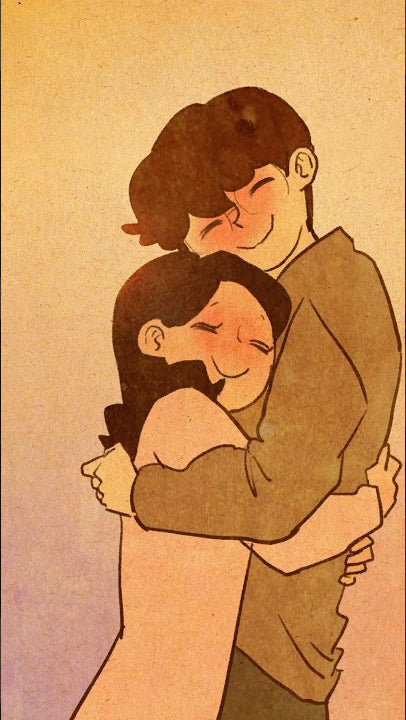Kiss in a hug