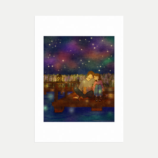 Night by the Lake - Art Print