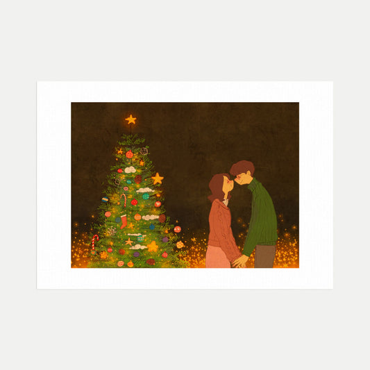 Christmas Kiss - Art Print