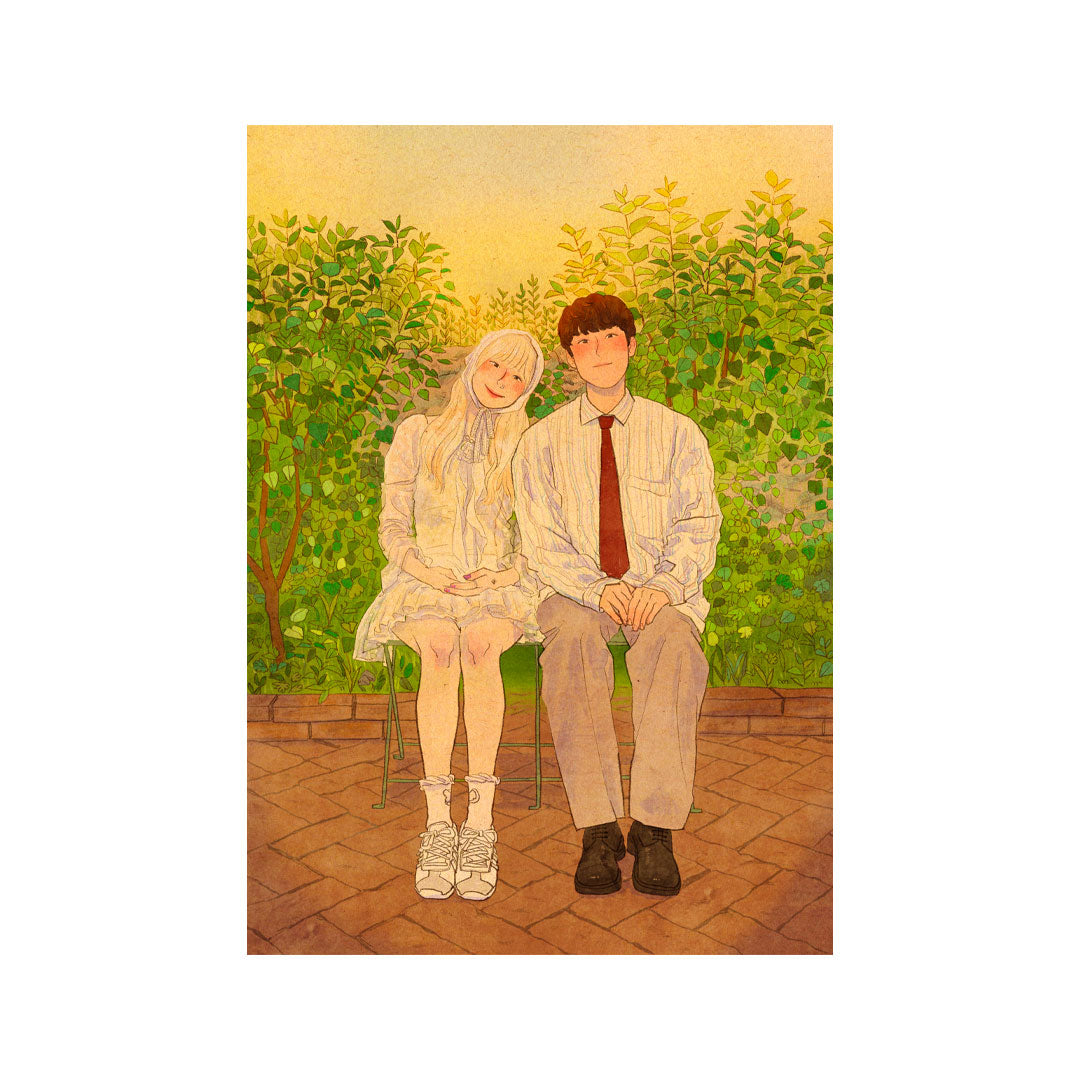커스텀 웨딩 일러스트 (A1) – 뮤지엄 퀄리티 지클리 프린트